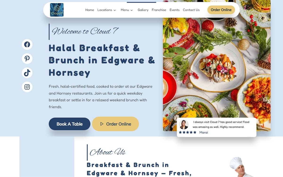 Screenshot of the Cloud7 Brunch website
