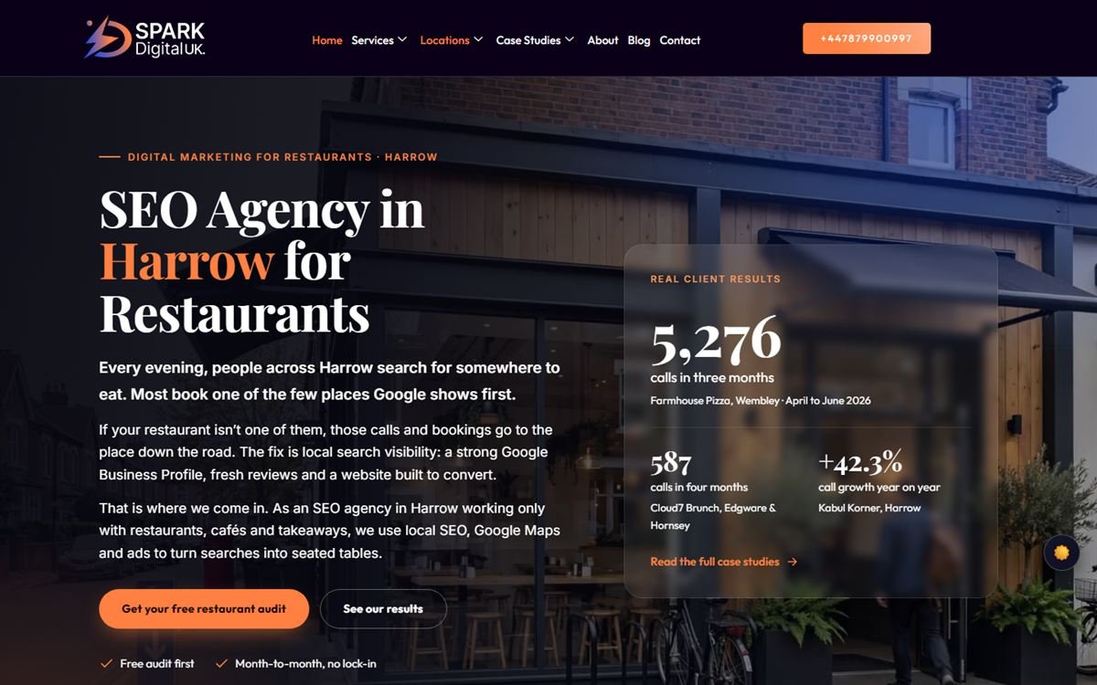 Screenshot of the Spark Digital UK website
